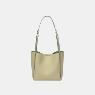 Large capacity bucket leather women's shoulder bag