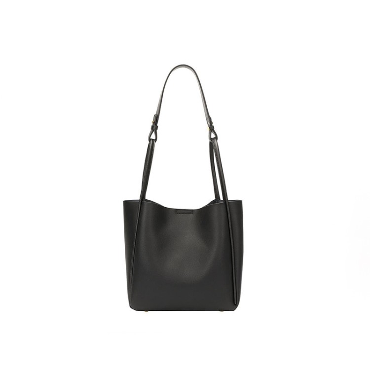 Large capacity bucket leather women's shoulder bag