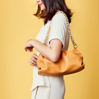 Fashion pleated chain women's shoulder bag