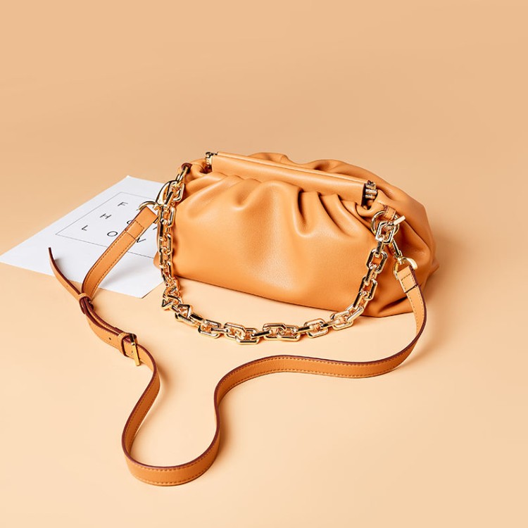 Fashion pleated chain women's shoulder bag