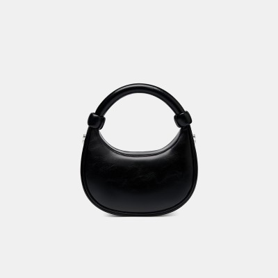 Exquisite half moon leather women's shoulder bag