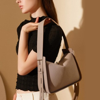 Elegant cushion leather women's shoulder bag