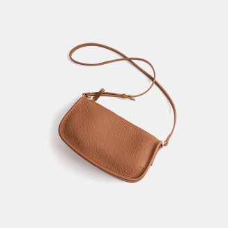 Pebbled leather women's shoulder bag