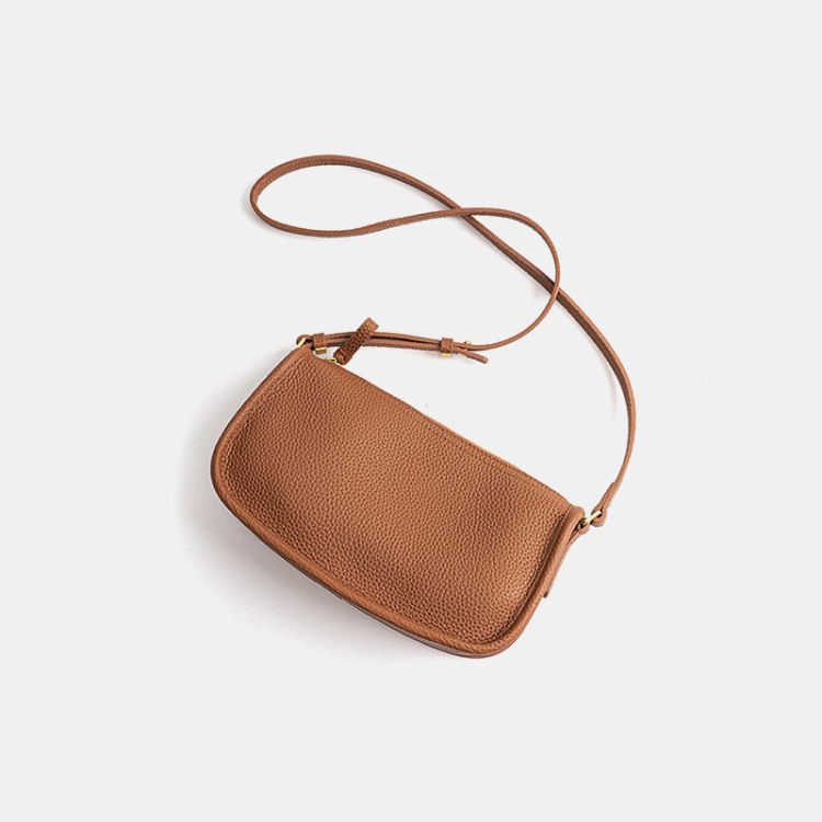 Pebbled leather women's shoulder bag