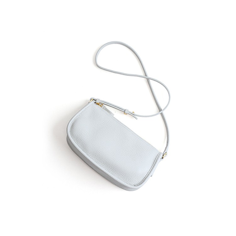 Pebbled leather women's shoulder bag