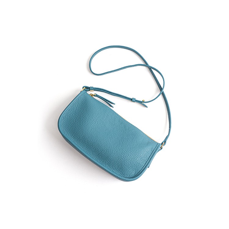 Pebbled leather women's shoulder bag