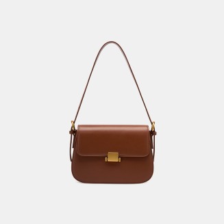 Luxurious smooth leather women's shoulder bag