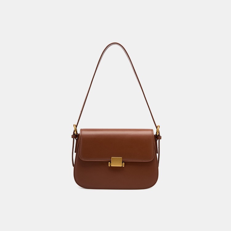 Luxurious smooth leather women's shoulder bag