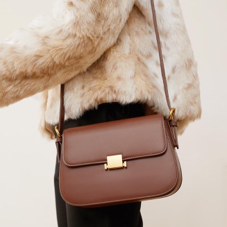 Luxurious smooth leather women's shoulder bag