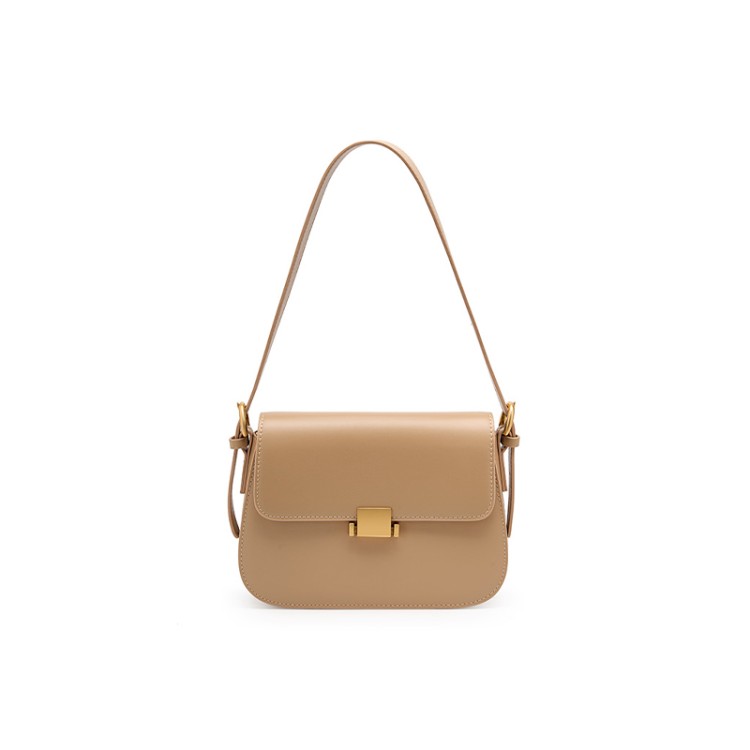 Luxurious smooth leather women's shoulder bag