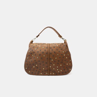 Vintage rivet leather women's shoulder bag