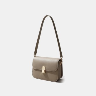 High quality small square leather women's shoulder bag