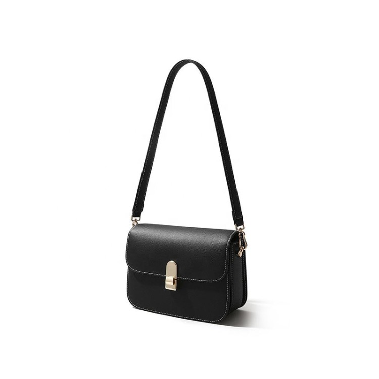 High quality small square leather women's shoulder bag