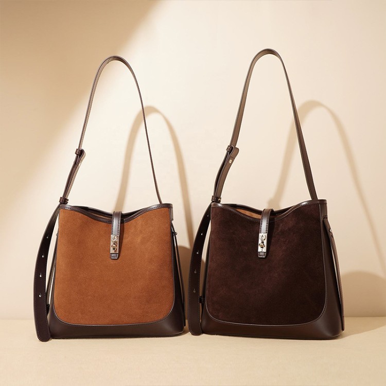 Patchwork large capacity leather women's shoulder bag