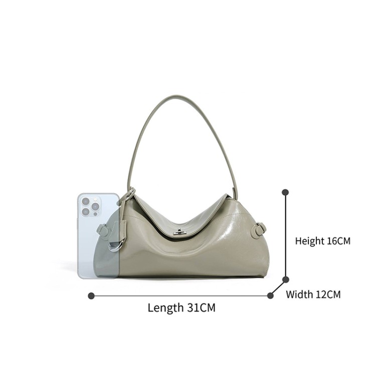 New pillow-shaped smooth leather women's shoulder bag