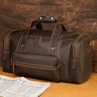 Wear-resistant and waterproof leather travel bag