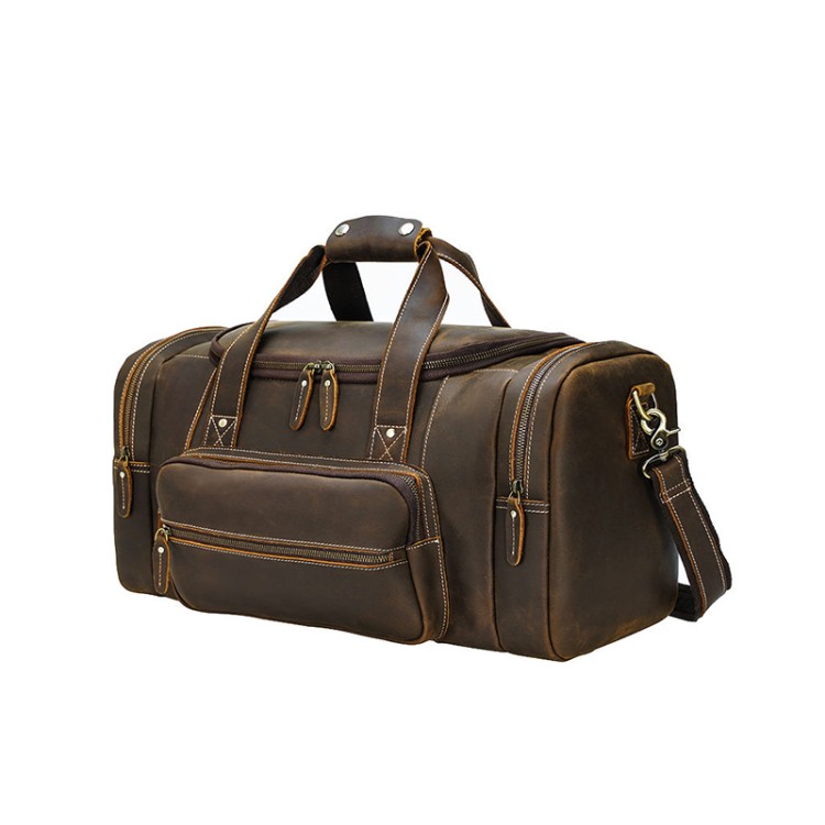 Wear-resistant and waterproof leather travel bag