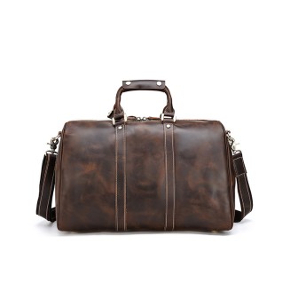 Luxurious brown leather large travel bag