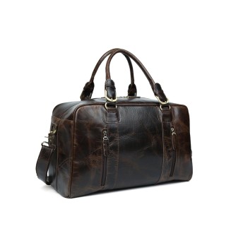 Oil-waxed leather large-capacity travel bag