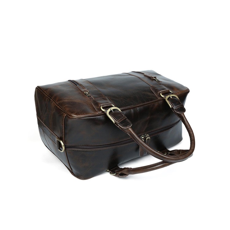 Oil-waxed leather large-capacity travel bag