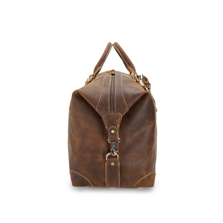 Large capacity durable leather travel bag