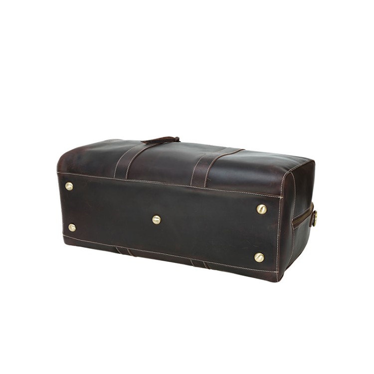 Durable large capacity genuine leather travel bag