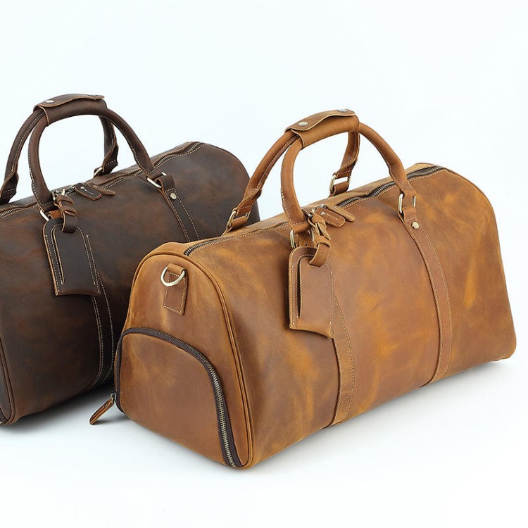 Retro spacious practical leather travel bag